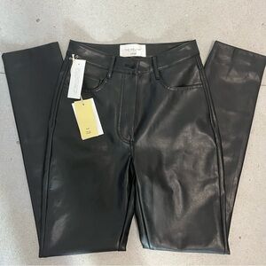 NWT Aritzia Wilfred The Melina Pants Vegan Faux Leather High Rise Skinny Leg 2